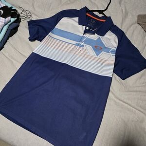 Mens Oakley Blue Orange Polo Shirt